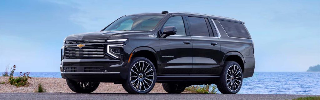 2025 Chevy Suburban dropping a boat off at the lake