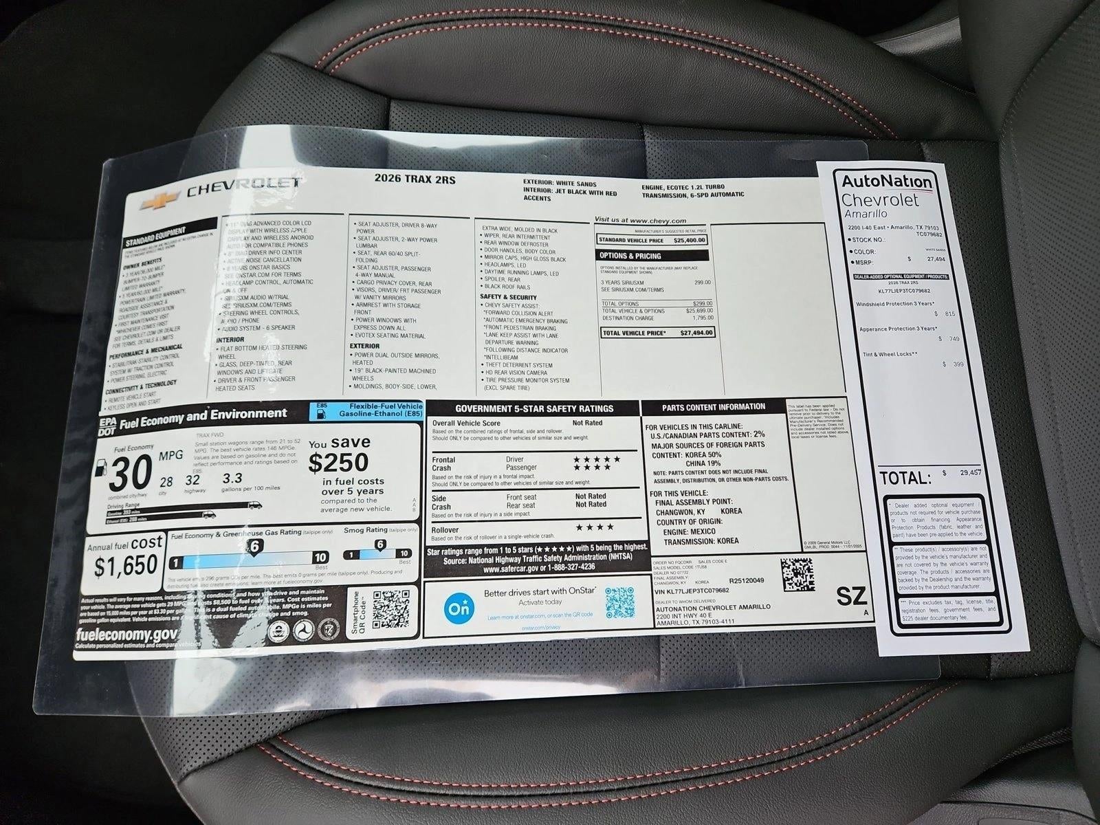 2026 Chevrolet Trax 2RS