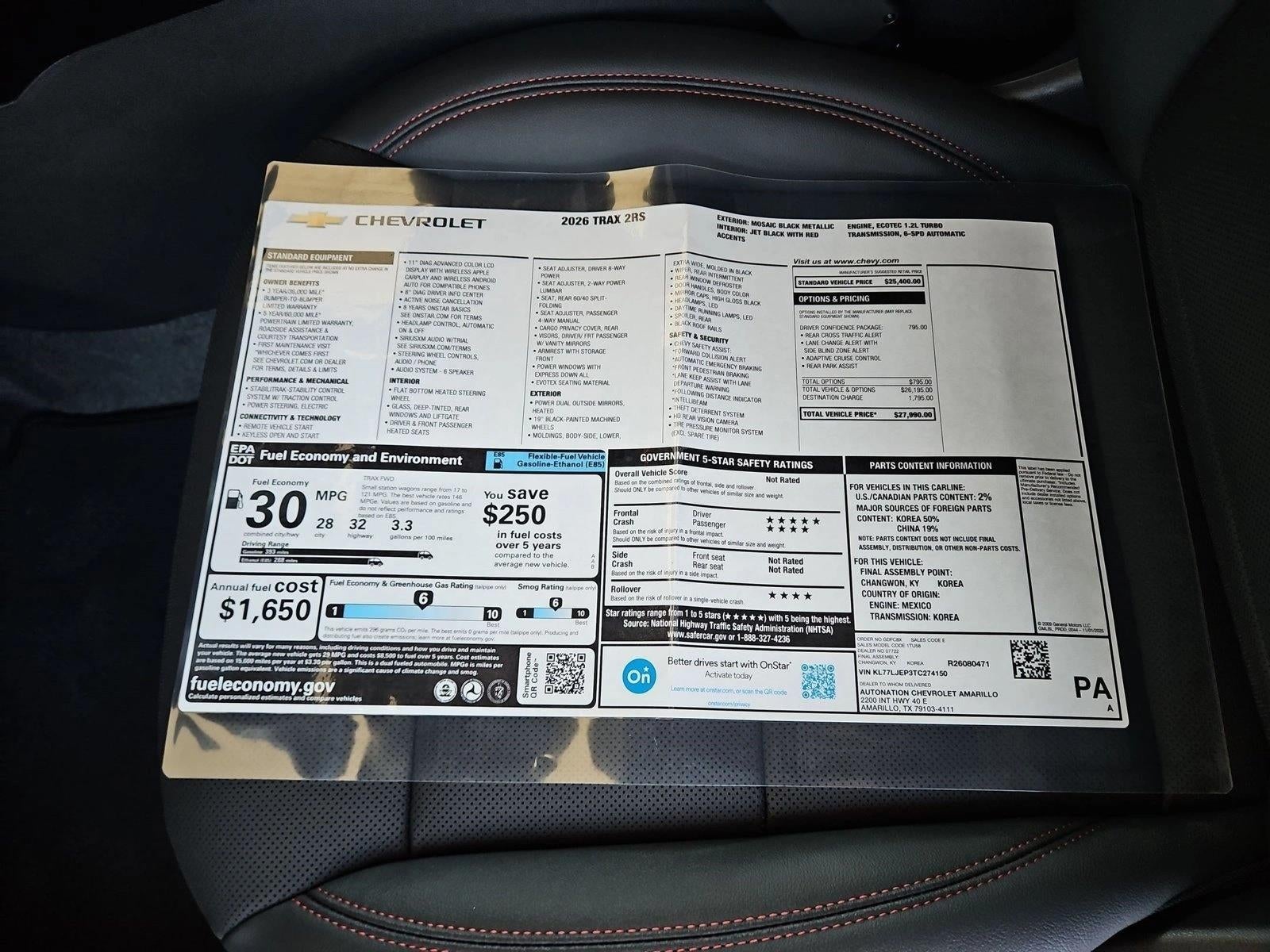 2026 Chevrolet Trax 2RS
