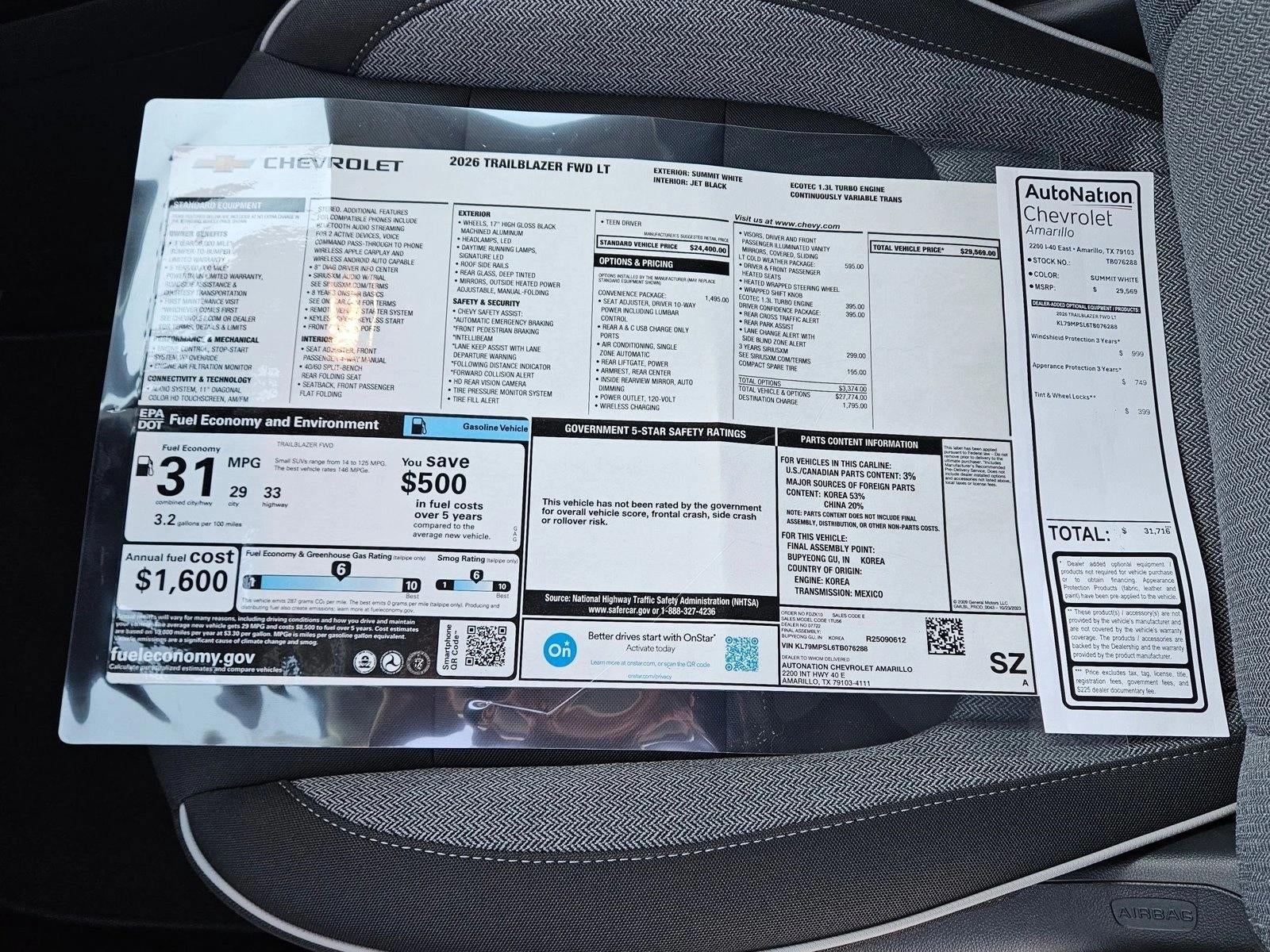 2026 Chevrolet Trailblazer LT