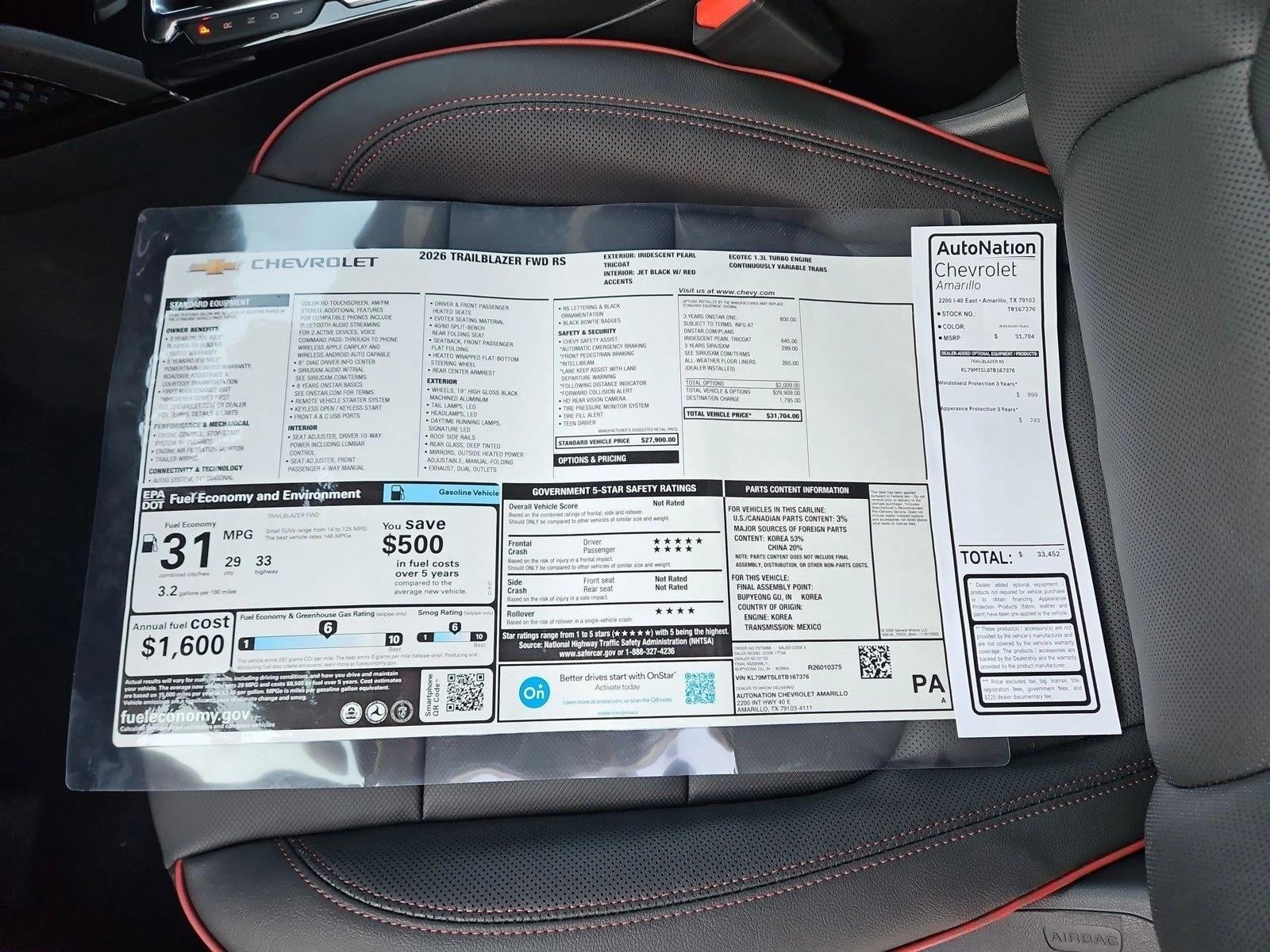 2026 Chevrolet Trailblazer RS